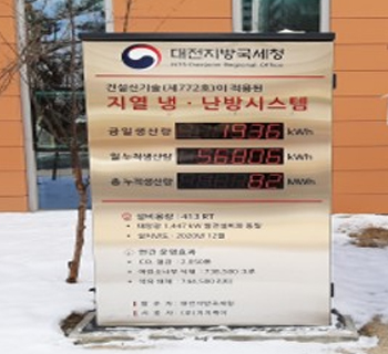 건물 출입구 에너지생산 현황패널